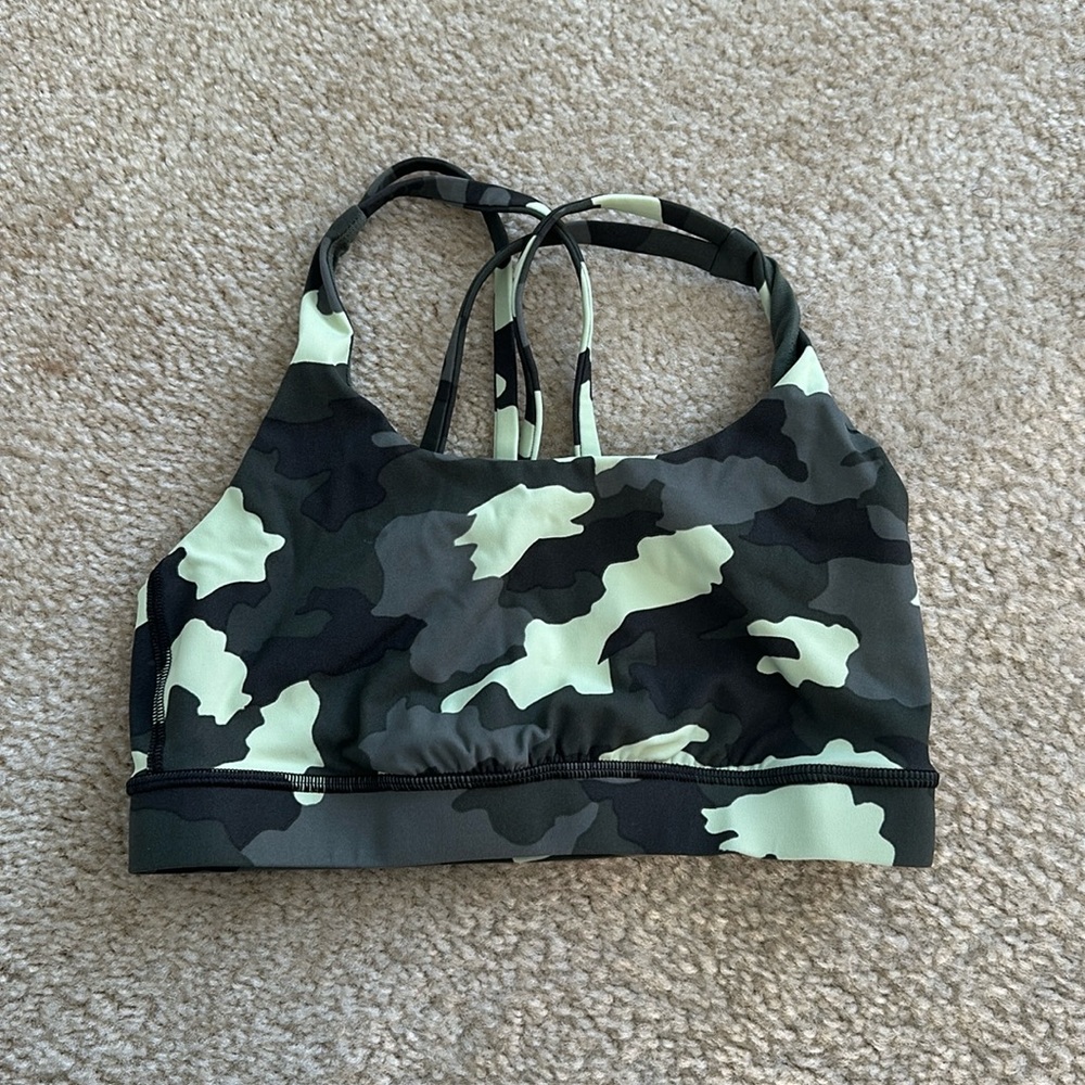 Lululemon Green Camo Energy Bra
